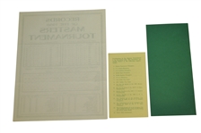 1951 Masters Lot - Records Booklet, Records Sheet, Pamphlet, & Misc. Correspondence
