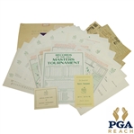 1962 Masters Lot - Scorecard, Records Sheet, Pamphlet, Pairing Sheets, & Misc. Correspondence