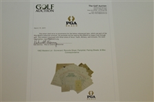 1962 Masters Lot - Scorecard, Records Sheet, Pamphlet, Pairing Sheets, & Misc. Correspondence