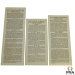 Three "The Course of the Masters" Articles by Robert T. (Bobby) Jones, Jr. about Augusta National