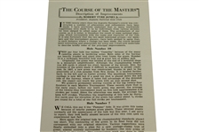 Three The Course of the Masters Articles by Robert T. (Bobby) Jones, Jr. about Augusta National