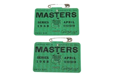 1968 Masters Tournament Items - 1968 Series Badge (x2), Records Pamphlet, & Records Booklet