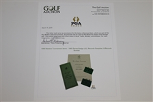 1968 Masters Tournament Items - 1968 Series Badge (x2), Records Pamphlet, & Records Booklet