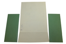 1964 Masters Tournament Items - Records Booklet (x2), Tee Placements, & Correspondence