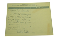 1964 Masters Tournament Items - Records Booklet (x2), Tee Placements, & Correspondence