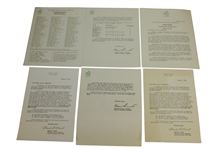 1955 Masters Tournament Items - Records Booklet, Records Pamphlet, Pamphlet, & Misc Correspondence