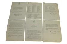 1963 Masters Tournament Items - Records Sheet, Pamphlet, & Misc Correspondence