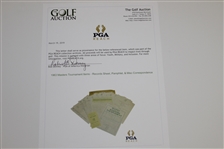 1963 Masters Tournament Items - Records Sheet, Pamphlet, & Misc Correspondence