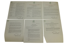 1965 Masters Items - Records Sheet, Records Pamphlet, Pairing Sheets, & Misc Correspondence