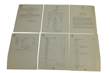 1965 Masters Items - Records Sheet, Records Pamphlet, Pairing Sheets, & Misc Correspondence