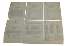 1965 Masters Items - Records Sheet, Records Pamphlet, Pairing Sheets, & Misc Correspondence
