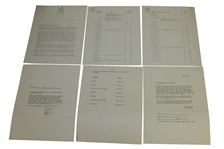 1966 Masters Items - Badge, Spec Guide, Records Pamphlet & Booklet, Pairing Sheets, & Misc Correspondence
