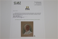 Jack Nicklaus Ryder Cup Captain Pastel Drawing Signed by Artist M. Mullins