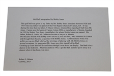 Robert Bobby Tyre Jones, Jr. Signed Golf Ball - 7 Known Examples Exist- JSA Letter #Y34298