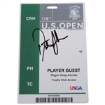 Dustin Johnson Signed 2016 US Open at Oakmont Player Guest Badge JSA #DD17440