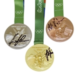 Justin Rose, Stenson, & Kuchar Signed Replica Olympic Gold, Silver, & Bronze Medals ALL JSA