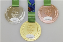 Justin Rose, Stenson, & Kuchar Signed Replica Olympic Gold, Silver, & Bronze Medals ALL JSA