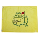 Phil Mickelson Signed 2004 Masters Embroidered Flag BECKETT #G77580
