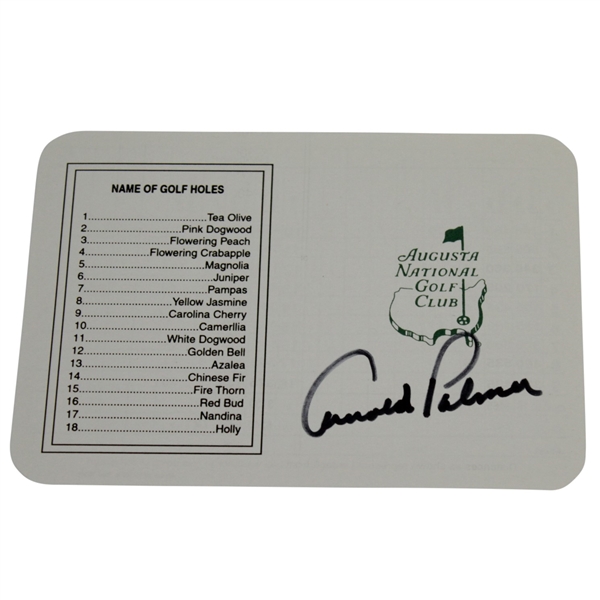 Arnold Palmer Signed Augusta National Golf Club Scorecard JSA #AA10885