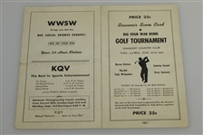 1945 Big Four War Bond Golf Tournament Scorecard from Oakmont CC - Nelson, Snead, Sarazen, & McSpaden