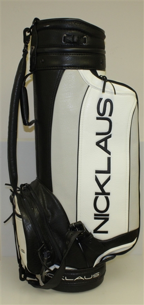 Jack Nicklaus Signed 'Nicklaus' Golden Bear Black White Golf Bag JSA ALOA