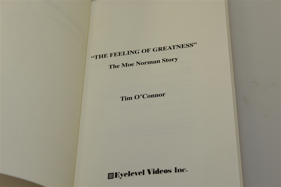 Lot Detail - Moe Norman Signed 'The Feeling of Greatness: The Moe