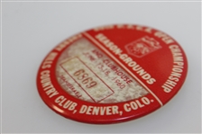 1960 US Open at Cherry Hills Club Grounds/Clubhouse Badge #6869 - Palmer Win!