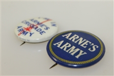 Two Arnold Palmer Buttons - 'Arnie's Army' & 'I'm in Arnie's Crusade Army'