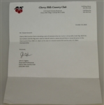 Cherry Hills Country Club Course Flown Hole #1 Flag with Tee Markers - Includes Letter