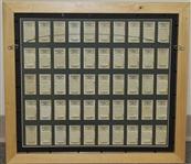 Full Set of 50 Marsuma Co. Tobacco Cards - Complete - Framed
