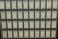 Full Set of 50 Marsuma Co. Tobacco Cards - Complete - Framed