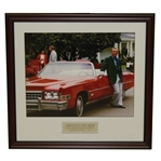 Arnold Palmer Four Time Masters Champion with Cadillac at Augusta National - 1973 - Framed