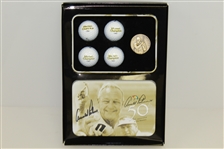 Arnold Palmer Signed 50th at The Masters Commemorative Box with Coin & Balls JSA #T67574