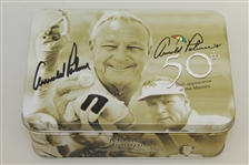 Arnold Palmer Signed 50th at The Masters Commemorative Box with Coin & Balls JSA #T67574