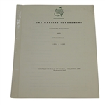 1964 Masters Tournament Scoring Records & Statistics Booklet Compiled by Bill Inglish