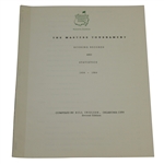 1965 Masters Tournament Scoring Records & Statistics Booklet Compiled by Bill Inglish