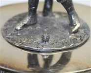 Silver Plated Desk Set Inkwell by Mappin & Webb w/Glass Etched Vase and Original Club