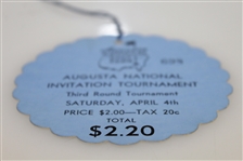 1936 Augusta National Inv. (Masters) Third Round Ticket #698 - Originates From Bobby Jones Neighbors Collection