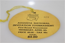 1935 Augusta National Inv. (Masters) First Round Ticket #631 with Original String - A Beauty