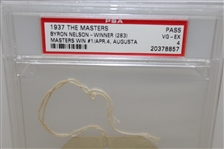1937 Augusta National Inv. (Masters) Fourth Round Ticket #3946 with Original String