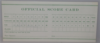 Arnold Palmer Signed 1959 Masters Tournament Official Scorecard JSA ALOA