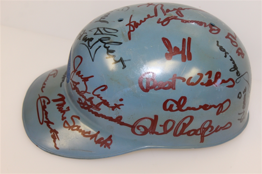Multi-Signed Vintage Cleveland Open Blue Hard Hat - Hebert, Goalby, Aaron, others JSA ALOA
