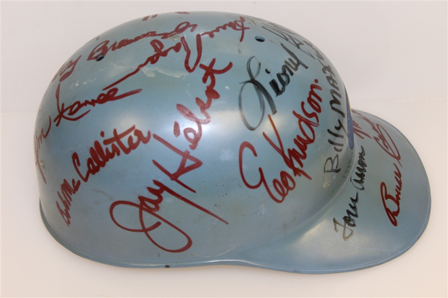 Multi-Signed Vintage Cleveland Open Blue Hard Hat - Hebert, Goalby, Aaron, others JSA ALOA