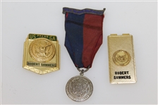 USGA Lot - Assorted Badges & Paper Weights Bearing The USGA Seal