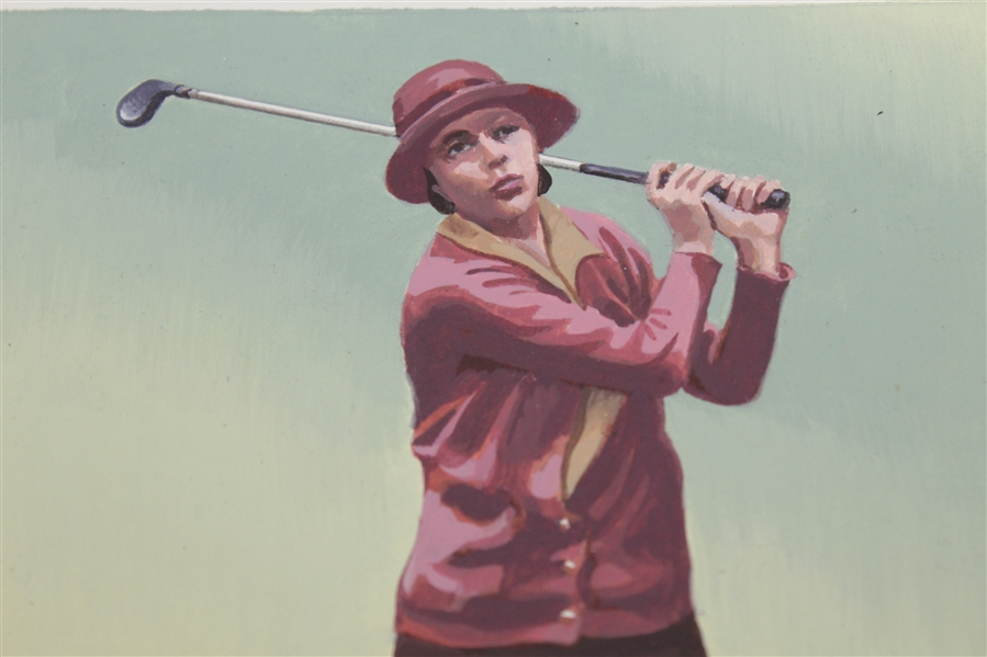 Glenna Collett 1st Day Cover Oil Painting Original Art Piece