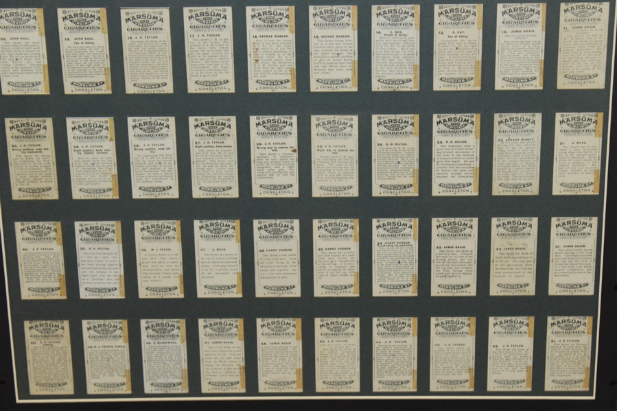 Full Set of 50 Marsuma Co. Tobacco Cards - Framed Presentation