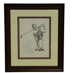 Walter Hagen Signed with Long Inscription Framed Print JSA ALOA