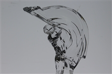 Fine Lead Crystal Glass Sevres France Stylized Golfer in Hogan attire 