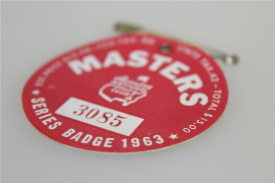 1963 Masters Tournament Series Badge - Nicklaus First Masters Win