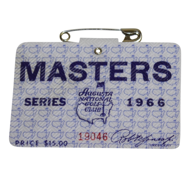 1966 Masters Tournament Series Badge - Jack Nicklaus Winner